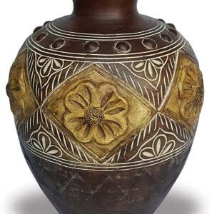Wide Vase with Flower Design